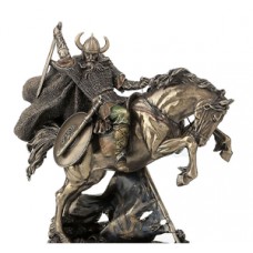 Viking On Rearing Horse Statue Sculpture Figurine *GREAT HOLIDAY GIFT! 6944197124757  192627386011